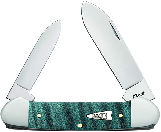 Turquoise Curly Maple Wood Canoe Pocket Knife - Case® Knives